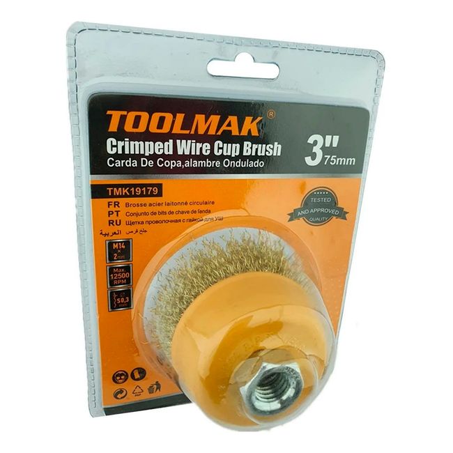GENERICO - Escobilla De Copa Rizada 75mm Esmeril Toolmak