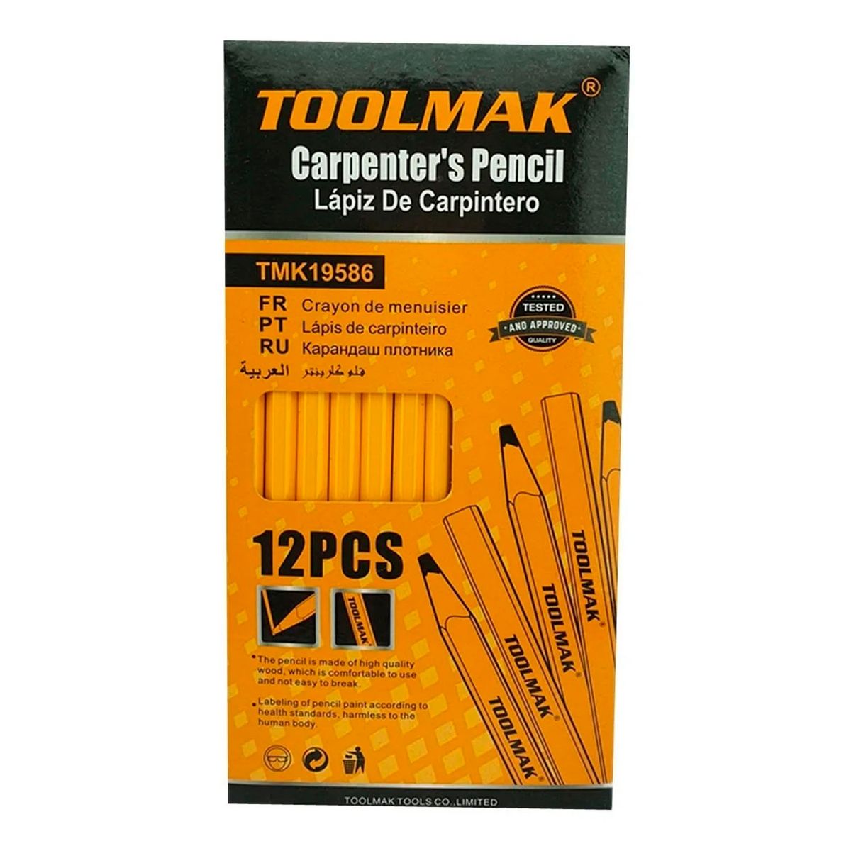 GENERICO - Lápiz Carpintero Madera Albañil Construcción 12 Pcs Toolmak