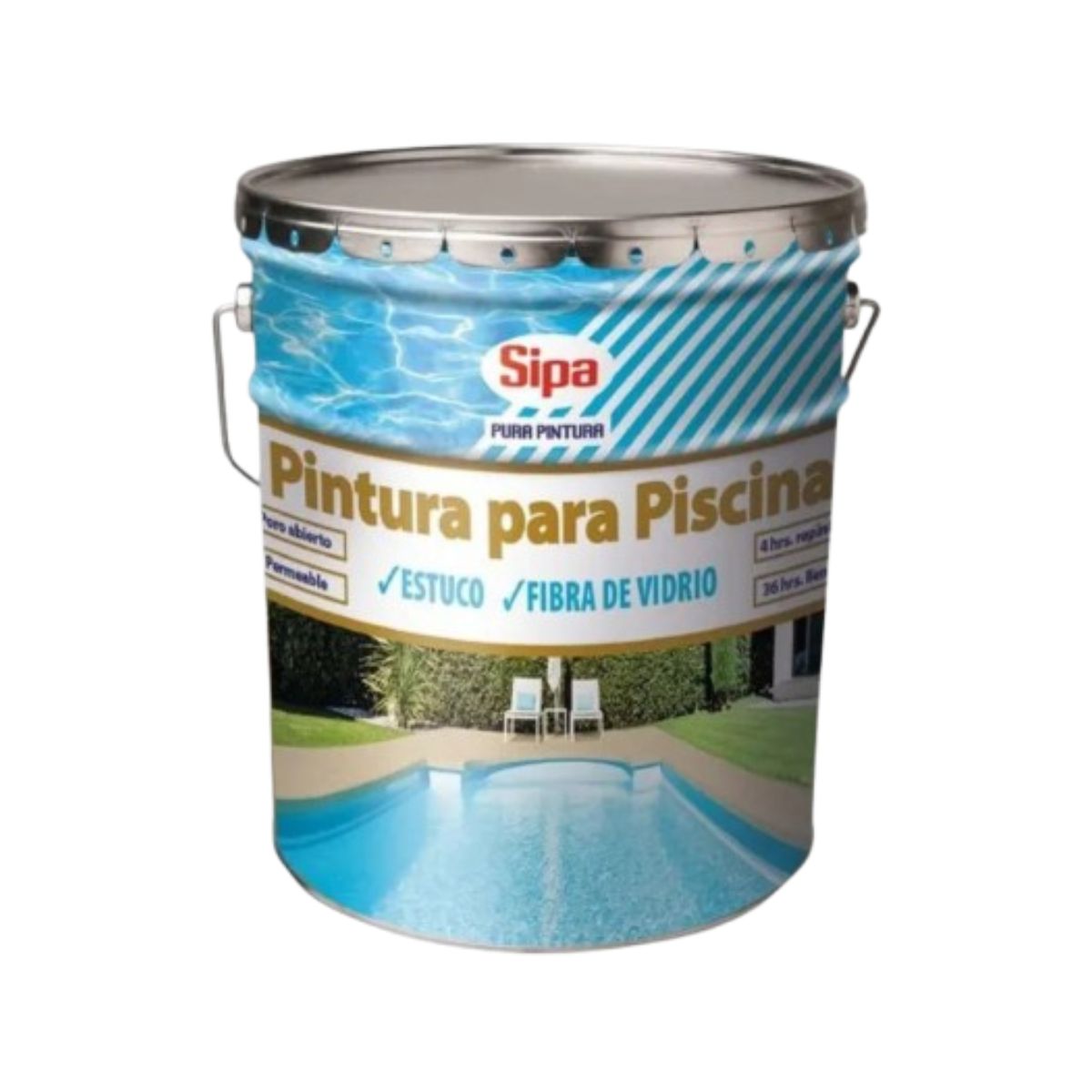 SIPA - PINTURA PISCINA  1 TINETA GRIS HUMO CAUCHO CLORADO SIPA