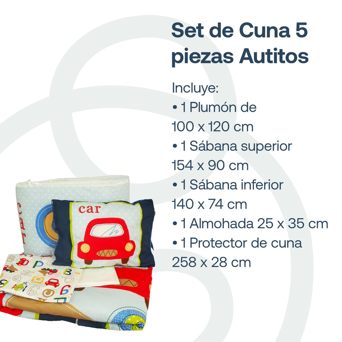 BEBESIT - Set de Cuna Celeste 5 Piezas Bebesit