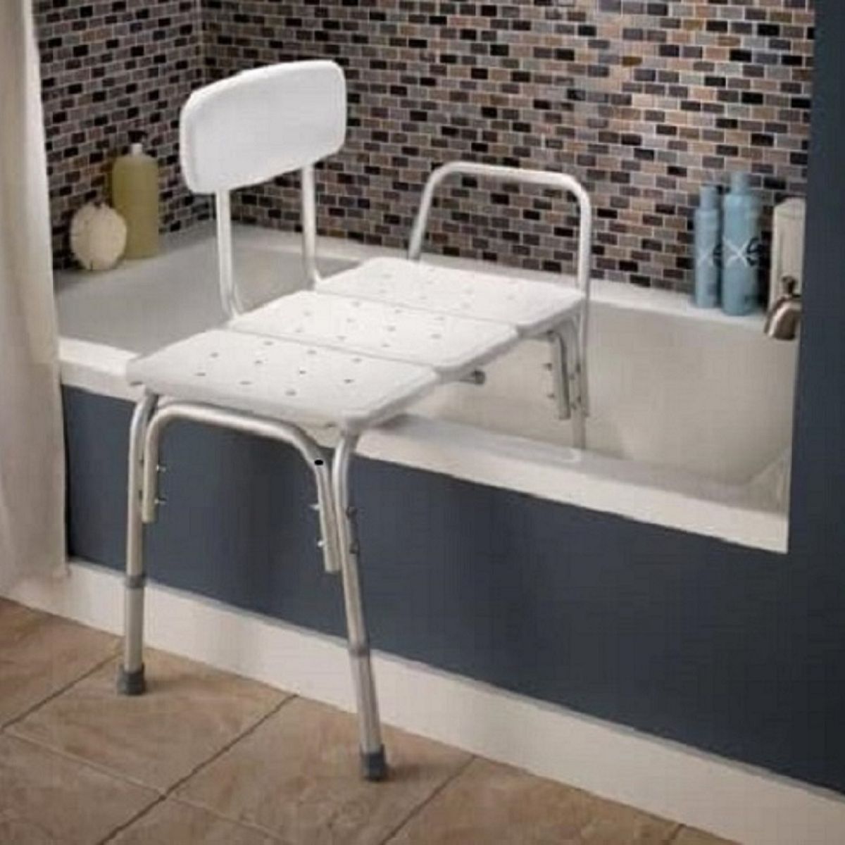 FIRST CARE - SILLA DE DUCHA DE TRANSFERENCIA CON RESPALDO PARA BAÑO