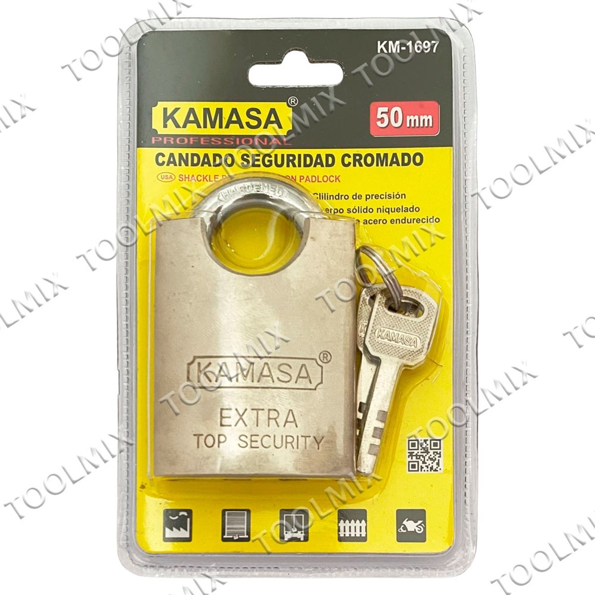 Candado De Seguridad De Acero Anti-cizalla 50mm, marca KAMASA - Foto Principal