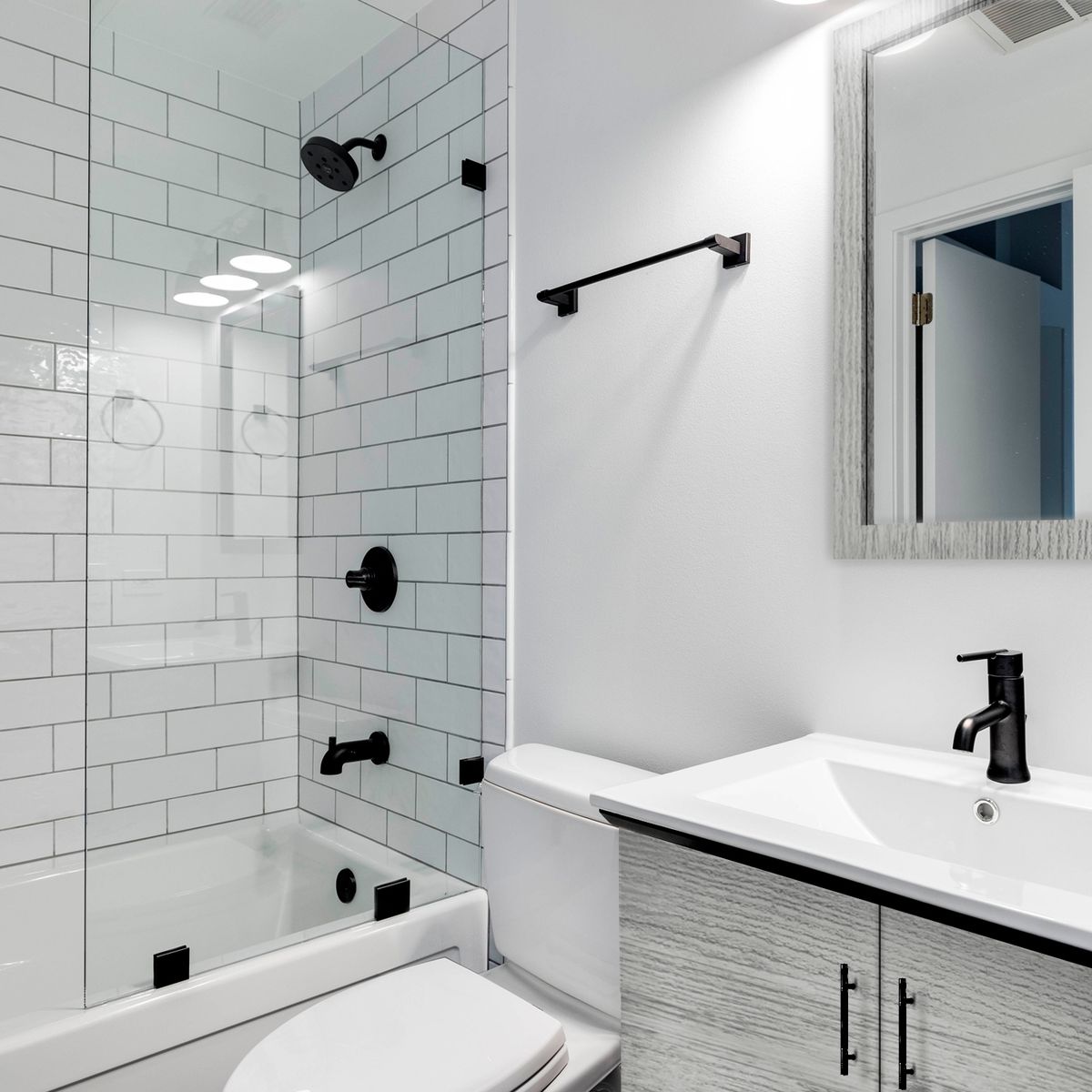 DELL ORTO - Shower Door vidrio templado 100x150 cm herraje negro - Civita