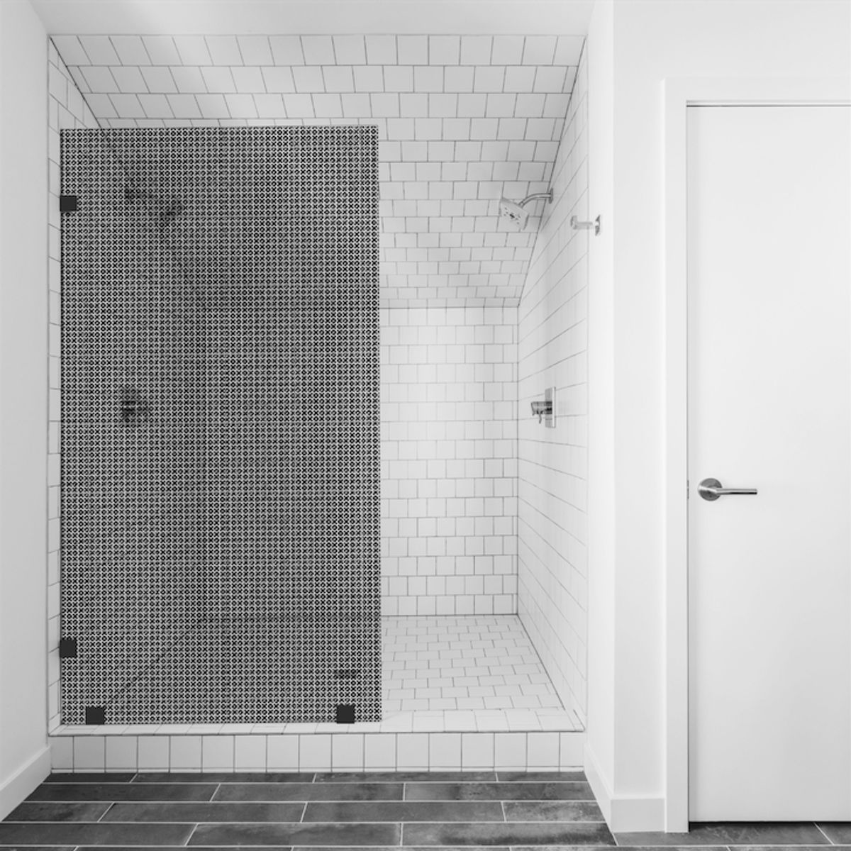 DELL ORTO - Shower Door vidrio templado con Impresión Digital 90x190 cm Negro