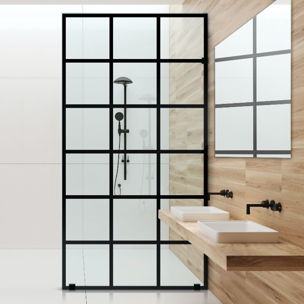 DELL ORTO - Shower Door vidrio templado con Impresión Digital 80x190 cm - Varese