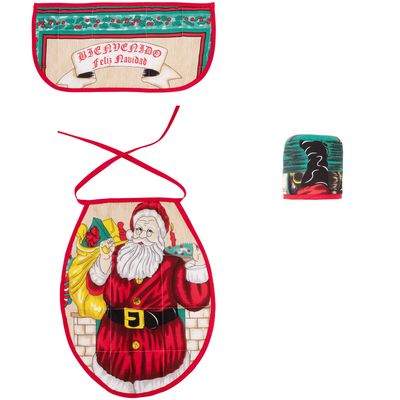 Imagen 2 del producto CORTINA Y SET DE BAÑO NAVIDAD 4 PIEZAS ROJO PASCUERO GRANDE