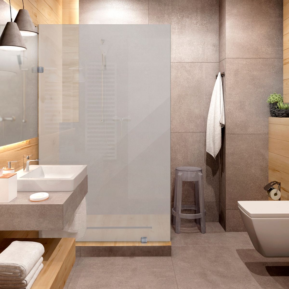 DELL ORTO - Shower Door vidrio templado con empavonado 80x190 cm Herraje inox