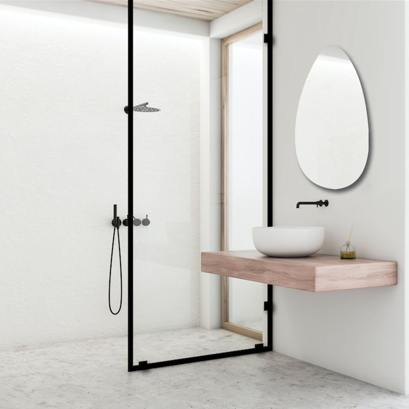 DELL ORTO - Shower Door vidrio templado con Impresión Digital 100x190 cm Negro