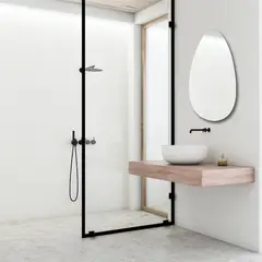 DELL ORTO - Shower Door vidrio templado con Impresión Digital 100x190 cm Negro