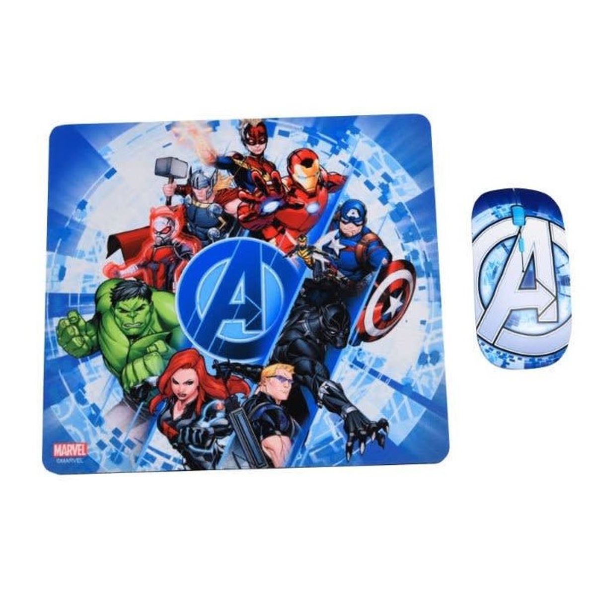 MARVEL - Kit Mouse Inalambrico y Mouse Pad Avengers 2