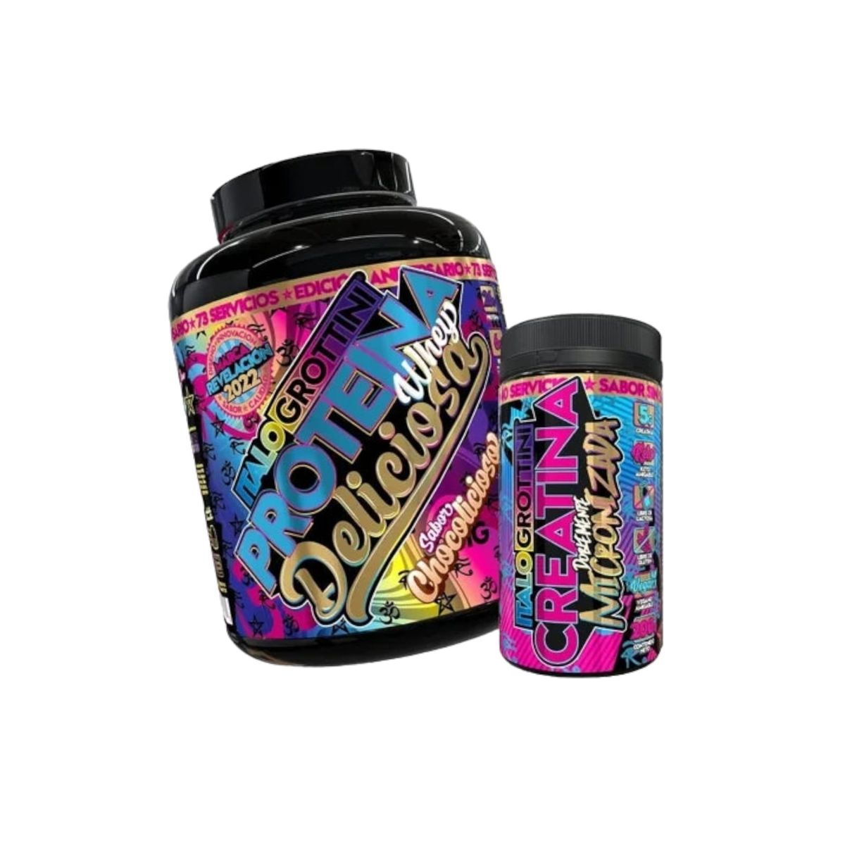 ITALO GROTTINI - PROTEINA WHEY DELICIOSA CHOCOLICIOSA   + CREATINA 40 SV SIN SABOR