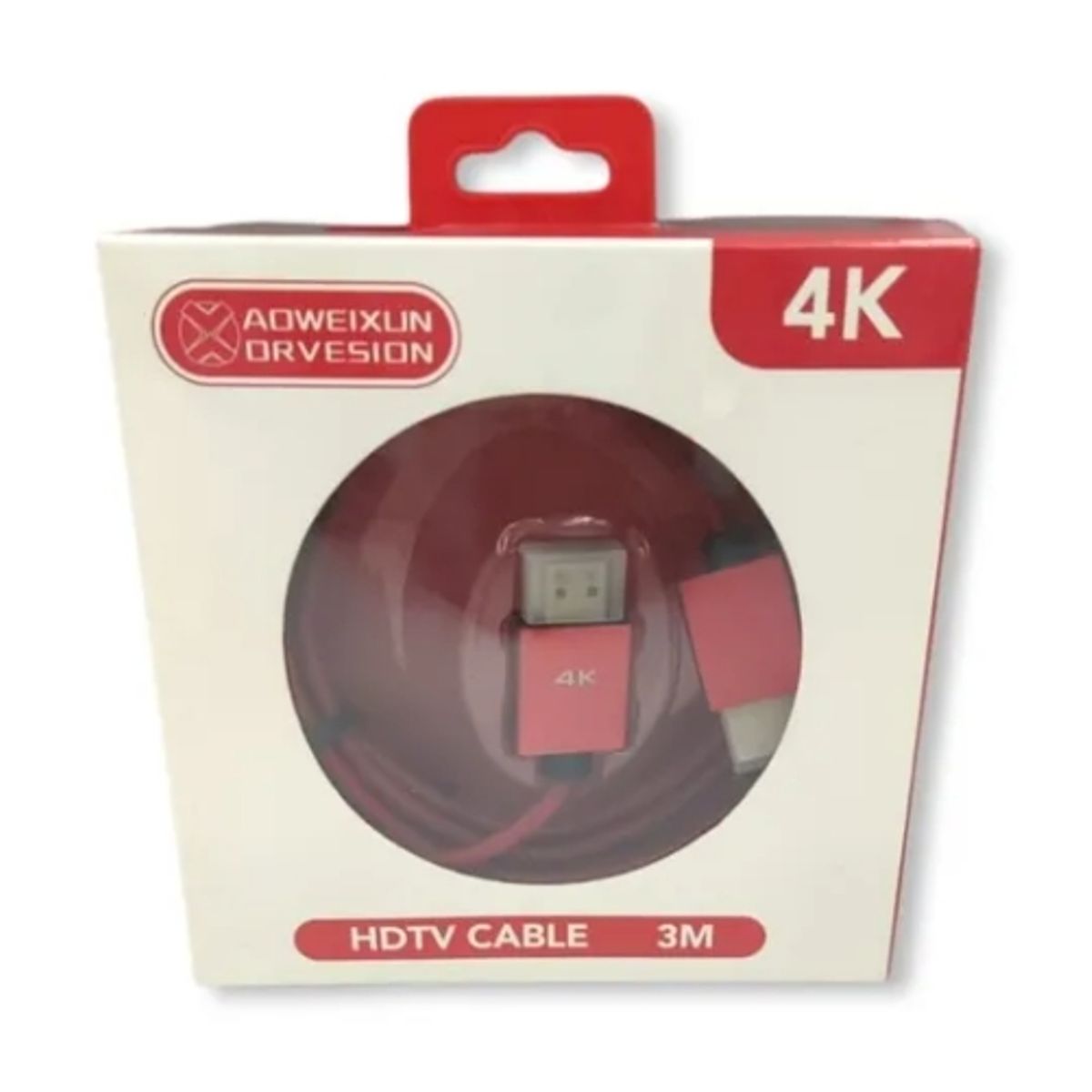 GENERICO - Cable Hdmi De 3 Metros ROJO 4k - Miki Imports