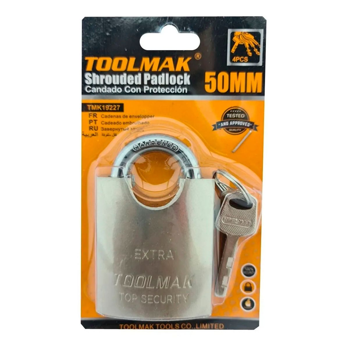 GENERICO - Candado De Seguridad Con Proteccion Acero 50mm Toolmak
