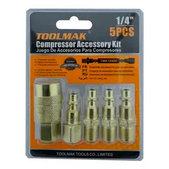 GENERICO - Kit Juego Accesorios Acoples Rapido P/ Compresor 5 Pcs Tmk.