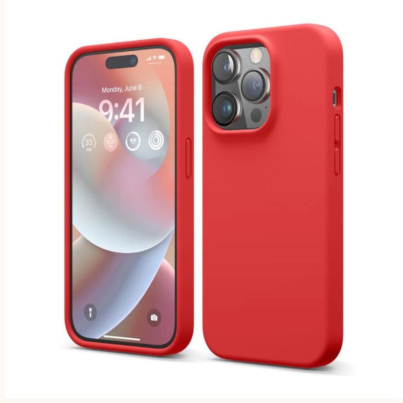 GENERICO - Carcasa compatible con Iphone 14 pro max rojo