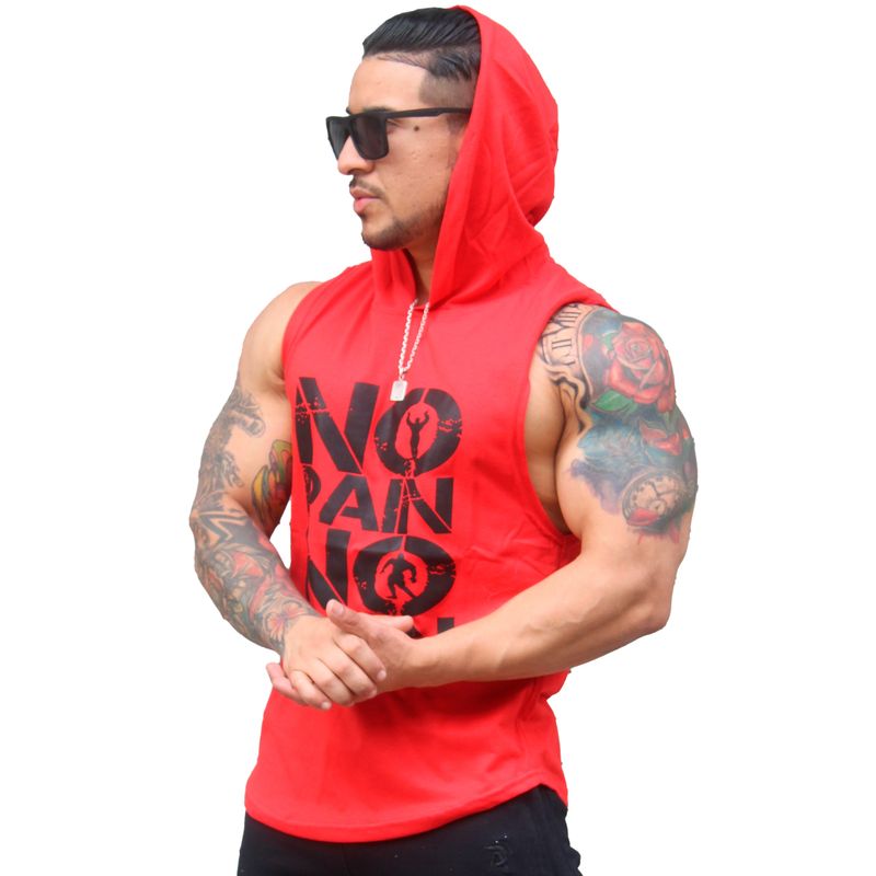 ADEMAN - Polera Musculosa Nopain Nogain con Capucha
