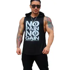 ADEMAN - Polera Musculosa Nopain Nogain con Capucha
