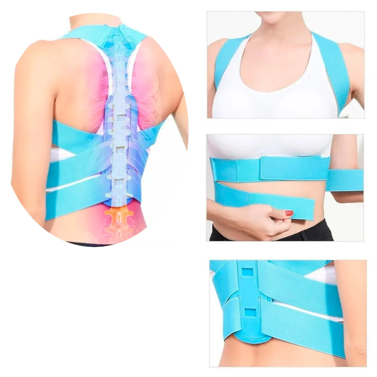 GENERICO - Faja Corrector Postura Soporte Espalda Lumbar Clavicula