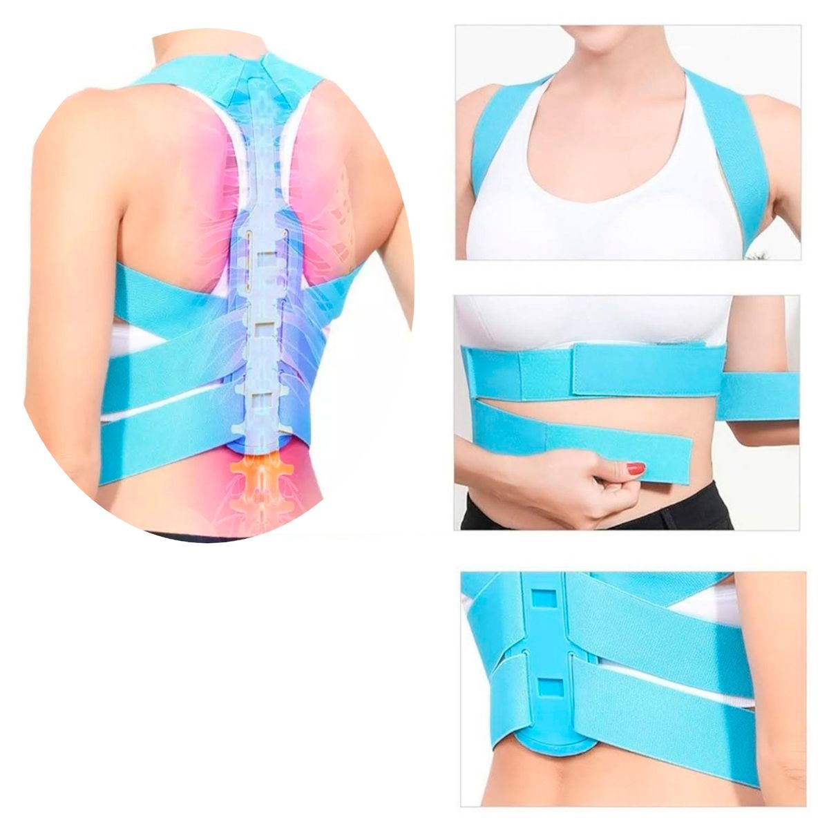 GENERICO - Faja Corrector Postura Soporte Espalda Lumbar Clavicula