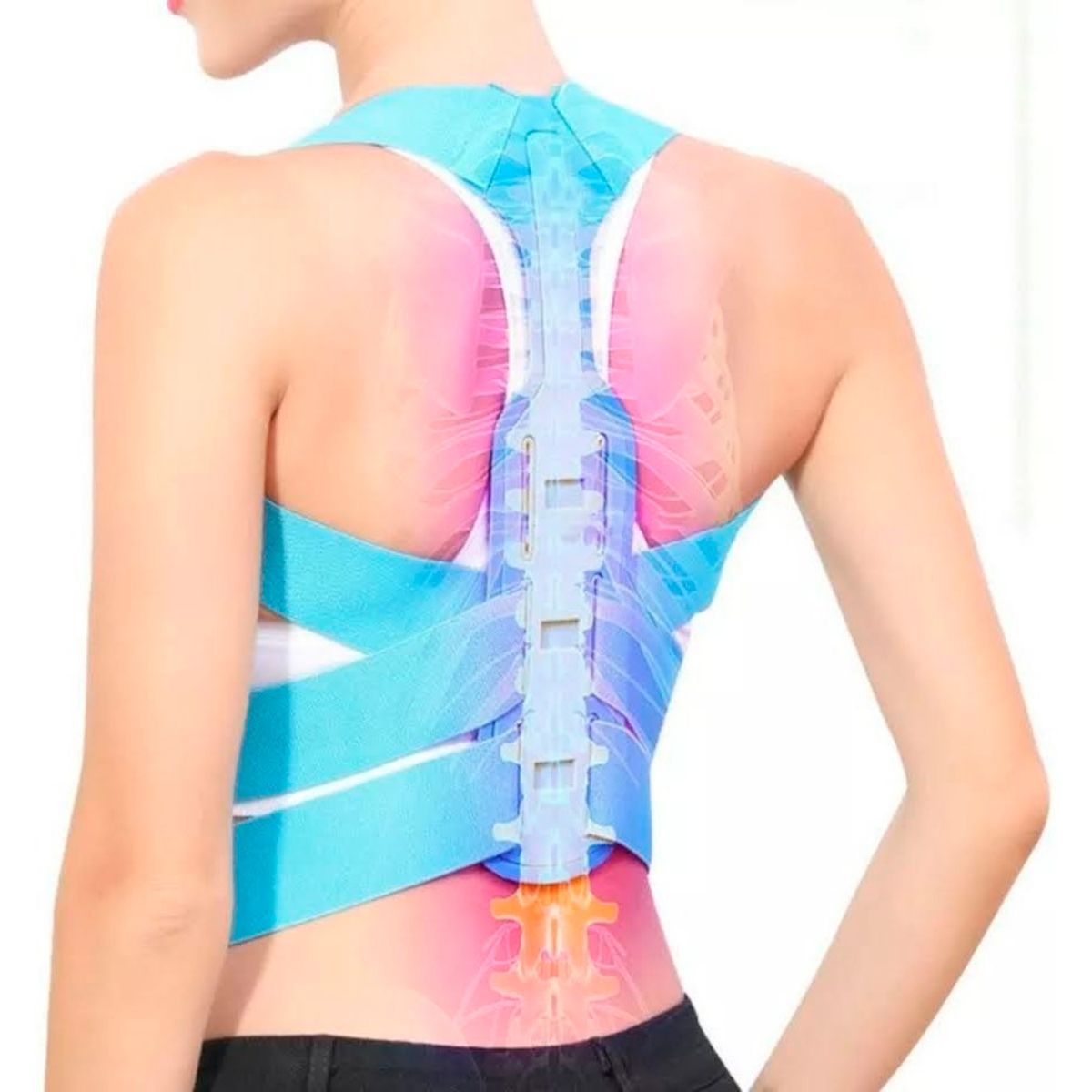 GENERICO - Faja Corrector Postura Soporte Espalda Lumbar Clavicula