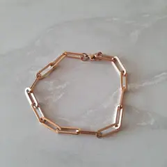 GENERICO - Pulsera Mujer Acero Quirúrgico Eslabones Rosa Gold