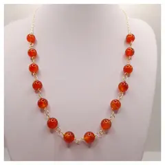 CAT JOYAS - Collar de cornalinas enchapado en oro