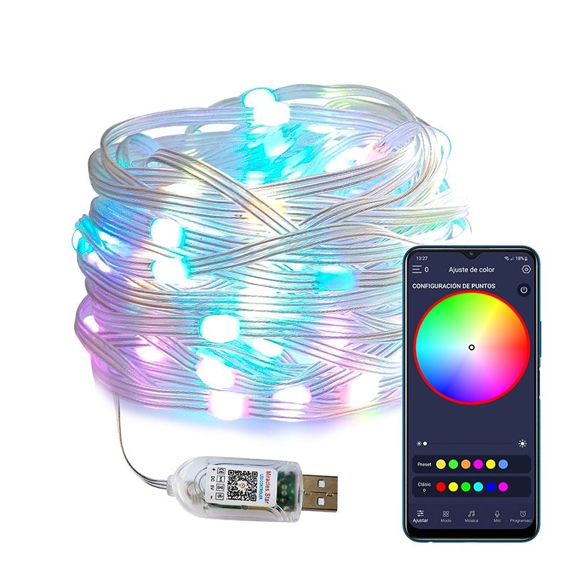 GENERICO - Guirnalda Led Smart RGB Bluetooth 10mts