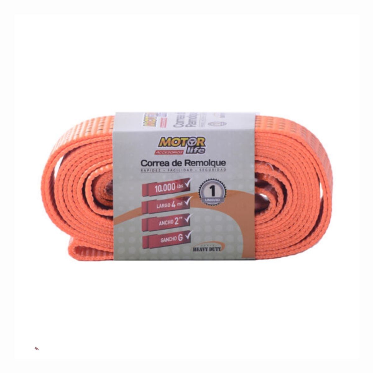 MOTORLIFE - Correa De Remolque 4 Metros 4.5 Tonelada Gancho G Motirlife