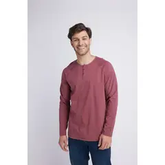 PANAMA JACK - Polera Hombre manga larga Burdeo