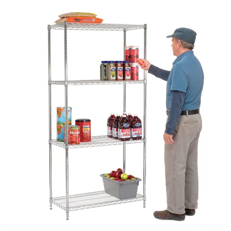 PROCHEF - Estante 90x45x180 cm Acero Cromado ProChef. Capacidad 480 kg