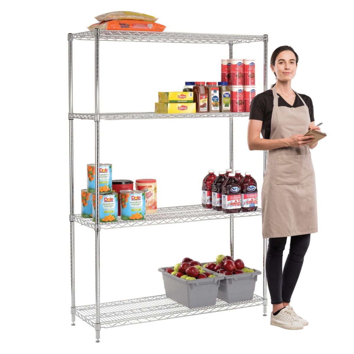 PROCHEF - Estante 120x45x180 cm Acero Cromado ProChef Capacidad 480 kg