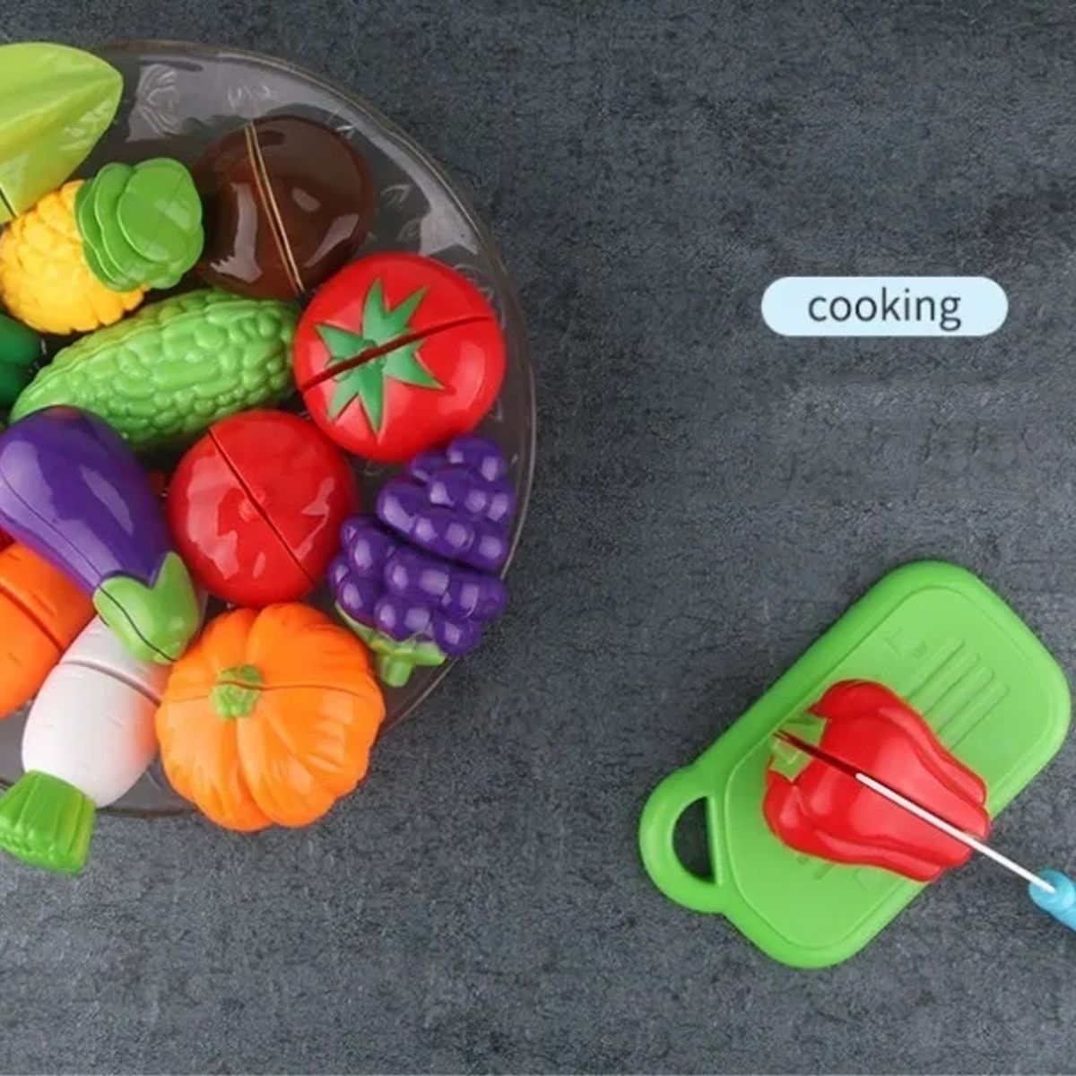 KUANGYE - Juguete De Corte De Cocina De Frutas Y Verduras 29 Piezas