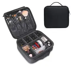 KUANGYE - Maleta Maquillaje Portátil Cartera Cosméticos Negra