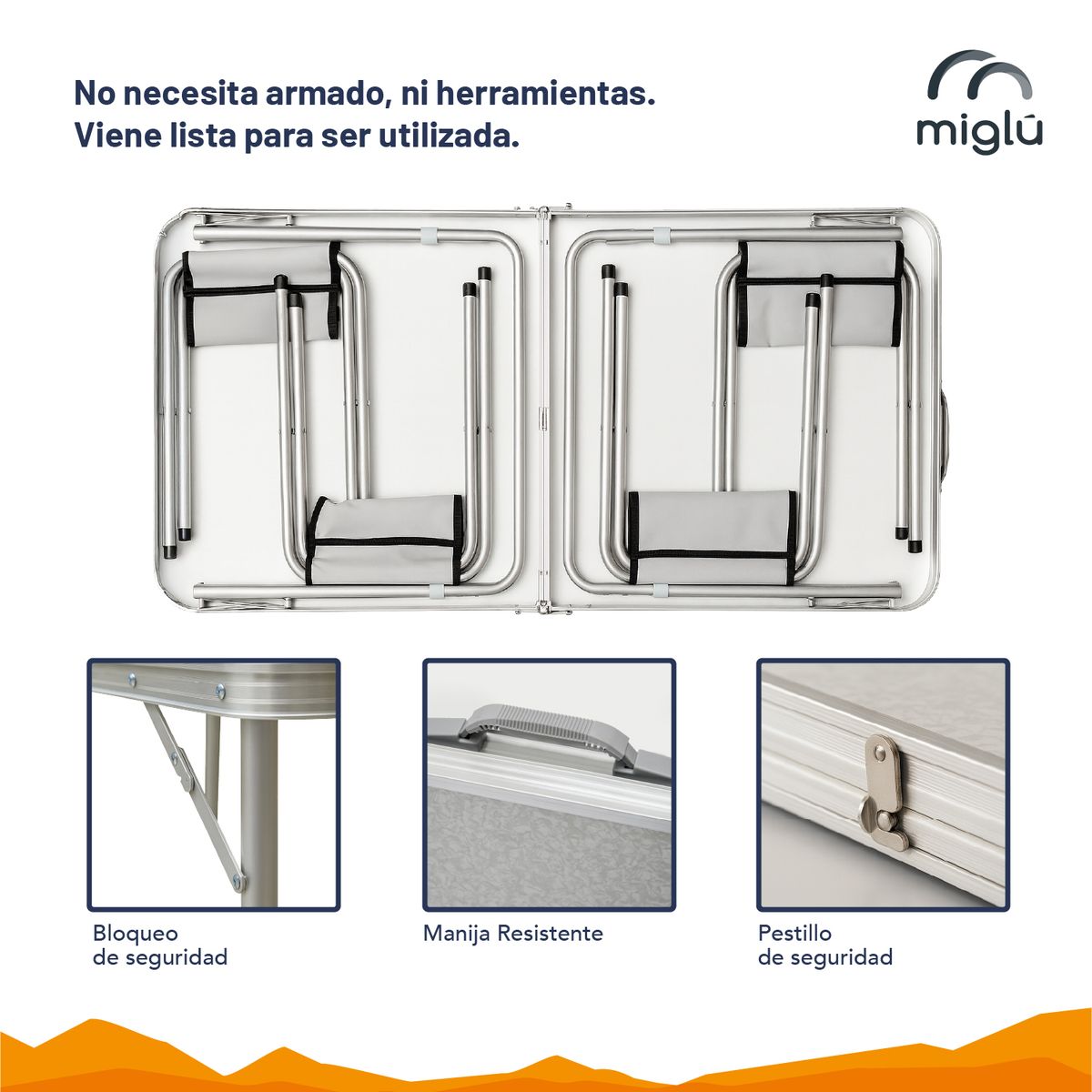 MIGLU - Mesa de camping con pisos outdoor Miglu