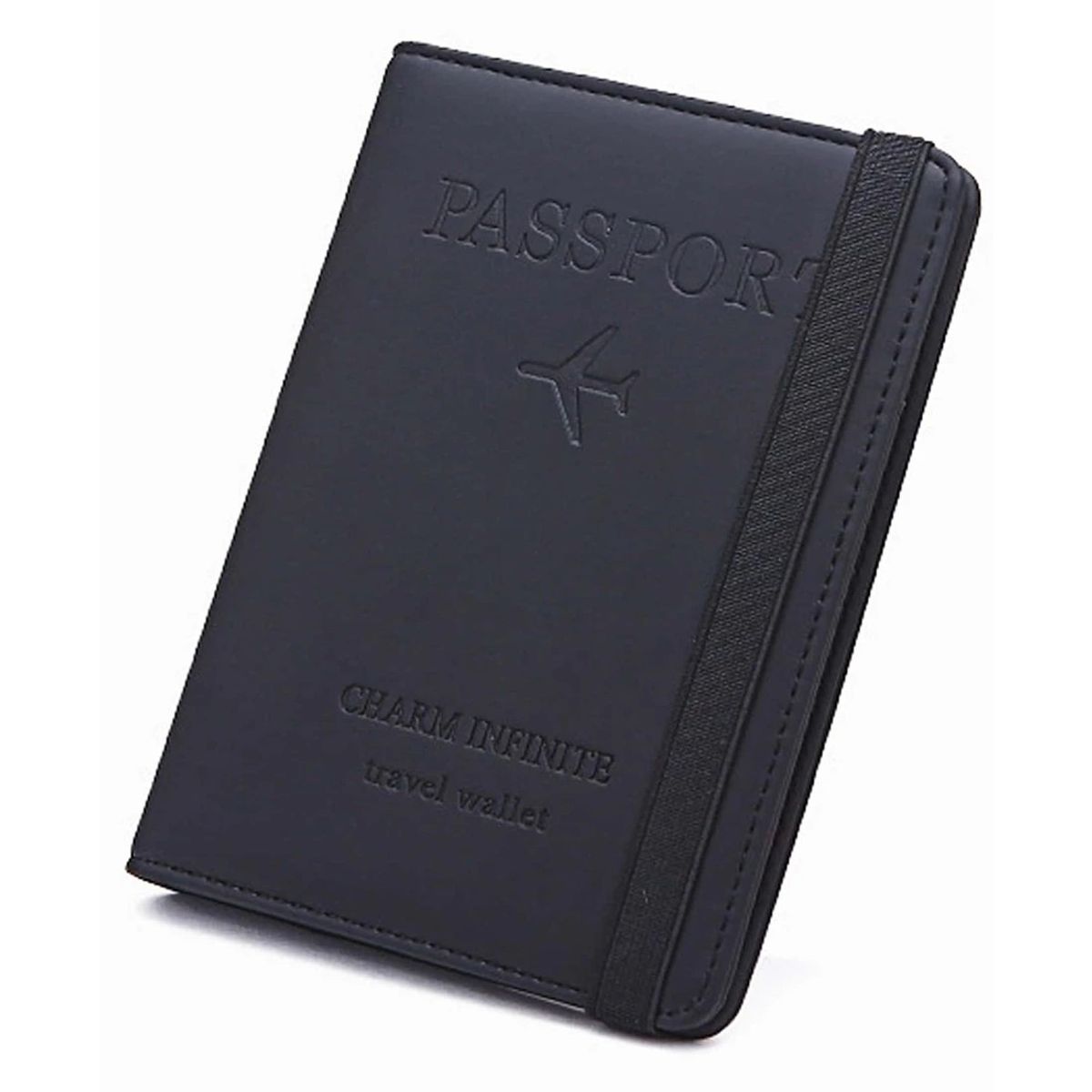 TECNOCENTER - Estuche Porta Pasaporte Funda Protectora Rfid Negro