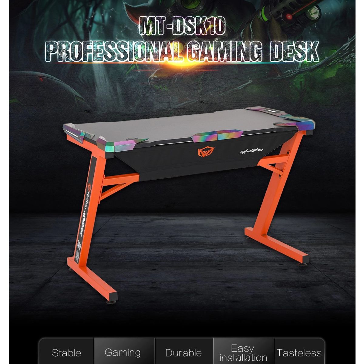 MEETION - Escritorio Gamer MT-DSK10 MEETION Black Orange