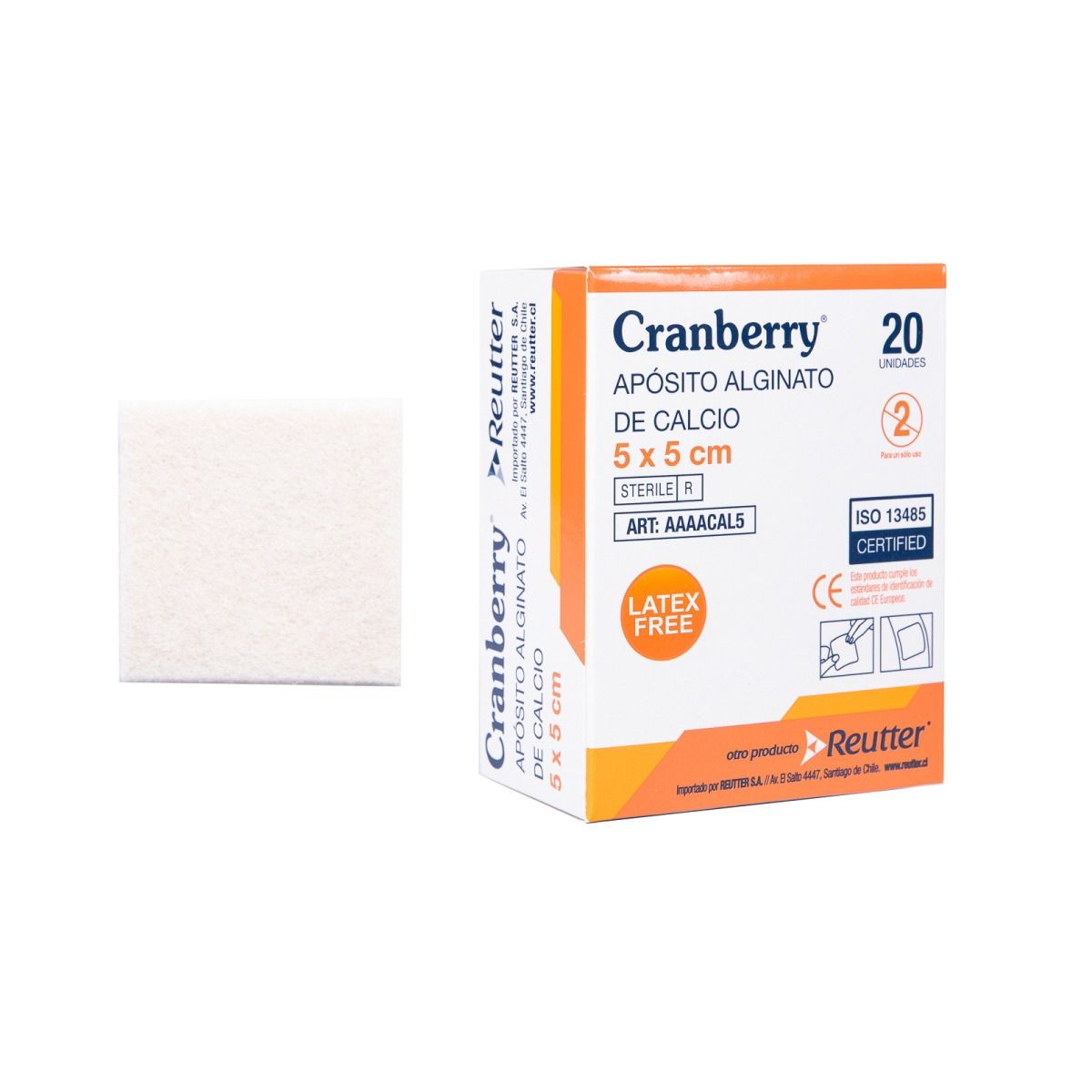 CRANBERRY - APÓSITO ALGINATO DE CALCIO 10X10 CAJA 10 UNIDADES