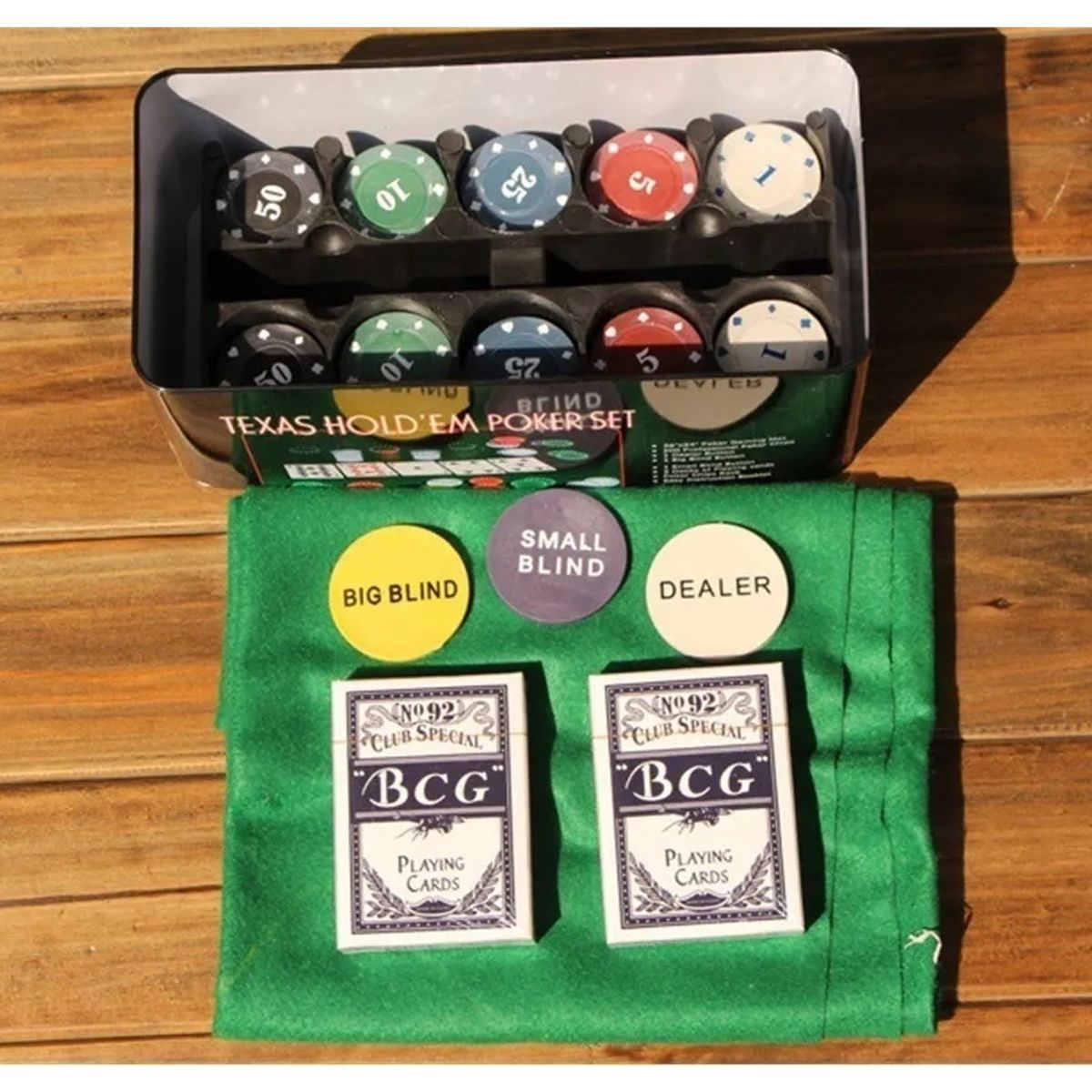 GENERICO - Set Poker Juego De Mesa 200 Fichas Naipes Fichas Poker