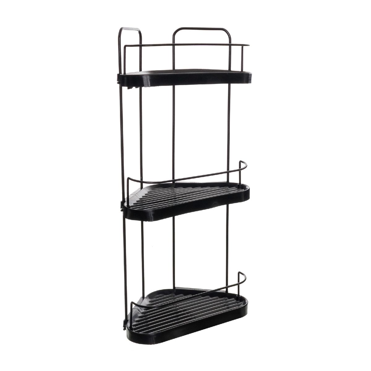 METALTRU - Esquinero para ducha 3 niveles negro