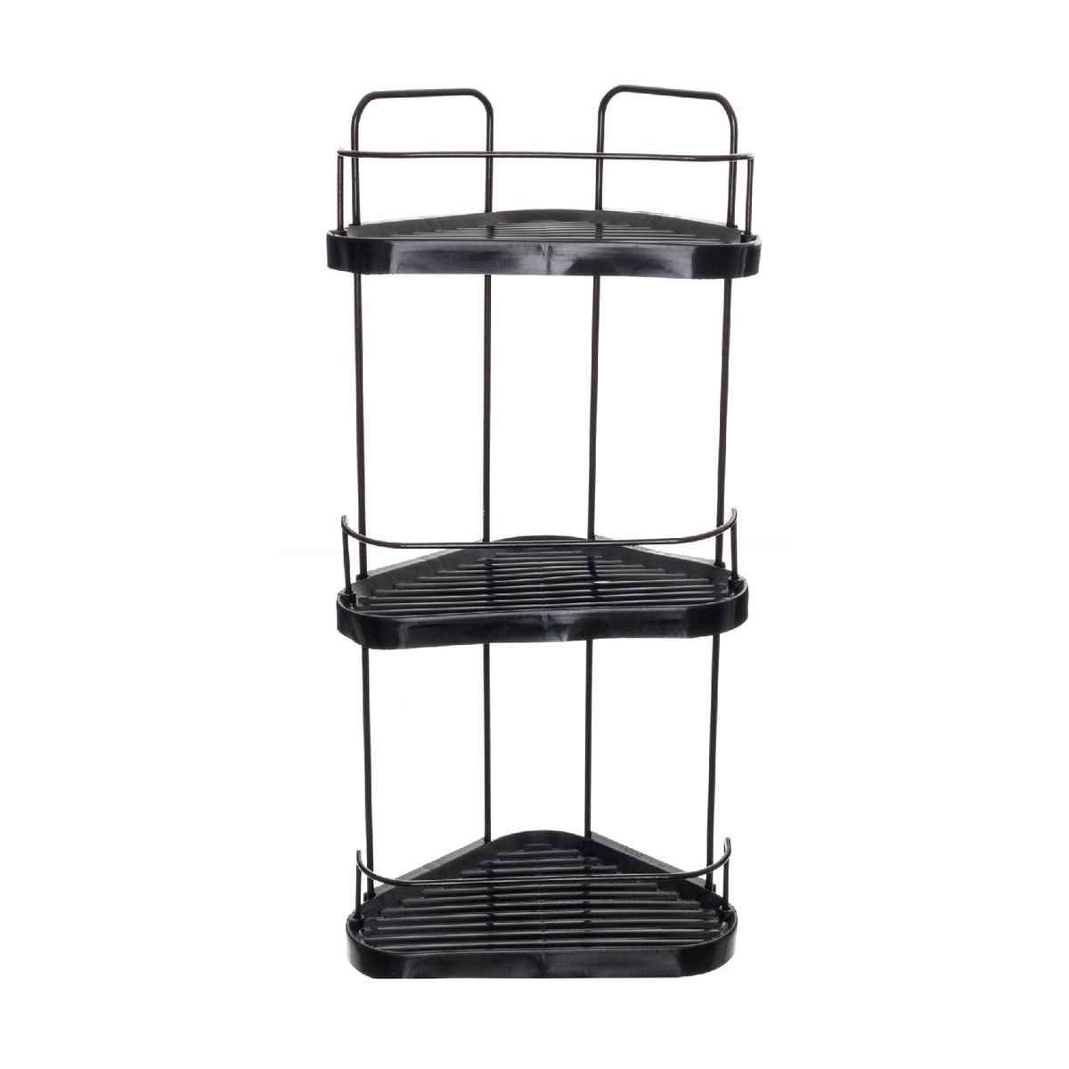 METALTRU - Esquinero para ducha 3 niveles negro