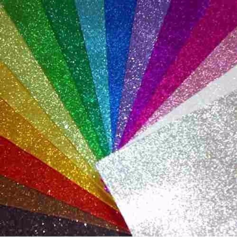 GENERICO - Goma Eva Glitter 40x60 Cms Colores / Pack 10 Un.