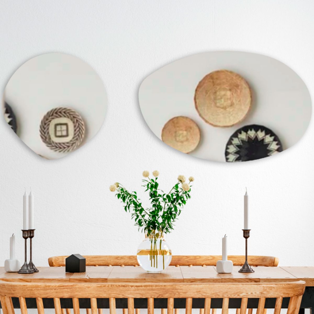 DELL ORTO - Espejo Belga orgánico con bastidor 69x68 cm - Tarsia…