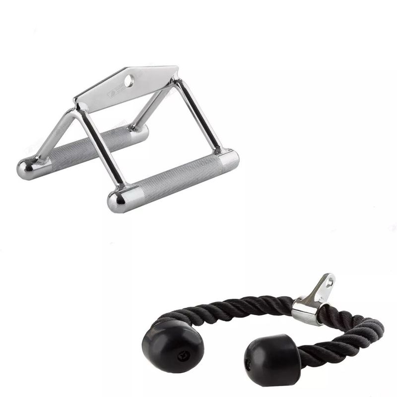 BASKO FITNESS - Cuerda Triceps  Tomada Remo Pack Accesorios Polea