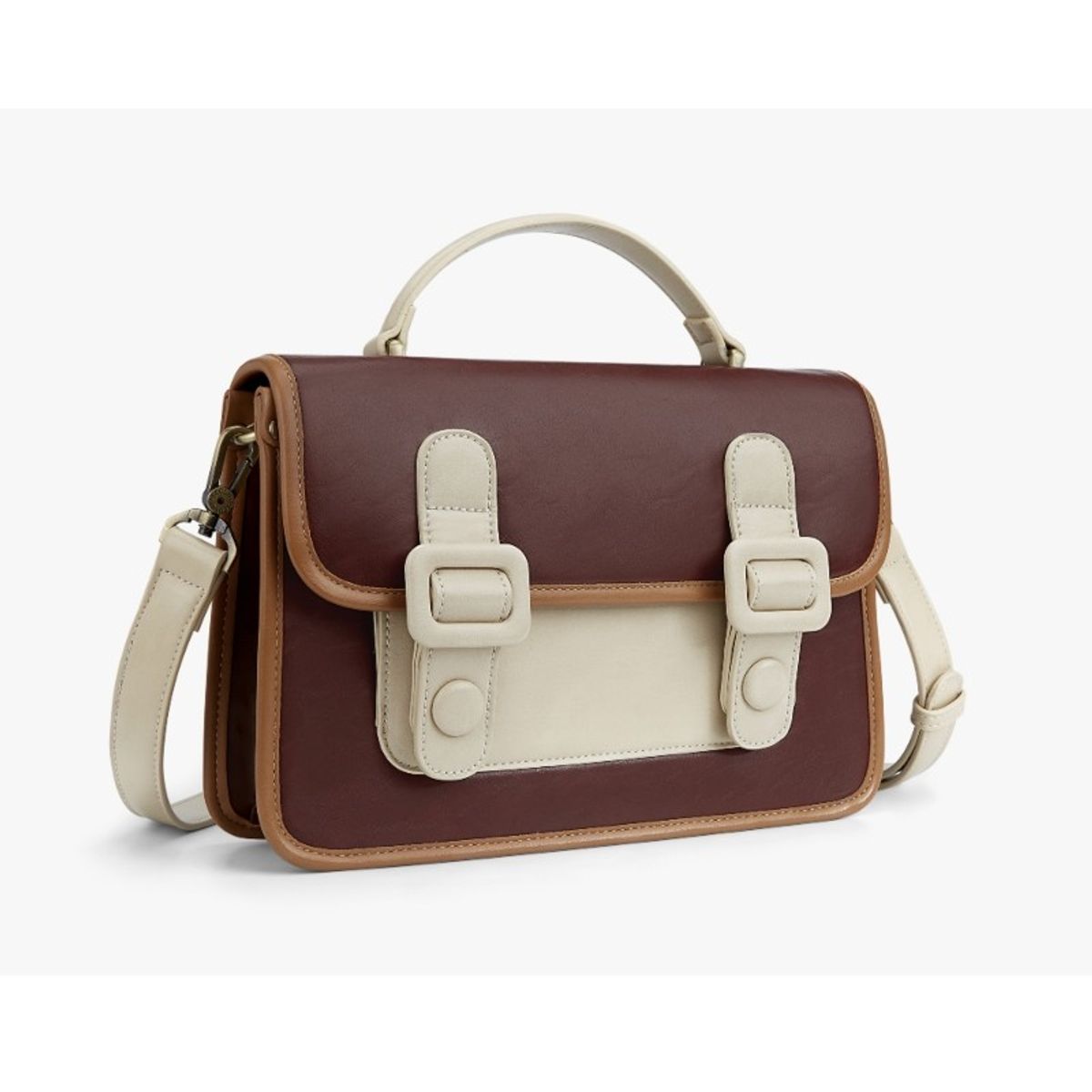 ECOSUSI - Ecosusi Maletín Pequeño y Bandolera ZINNIA - Marrón