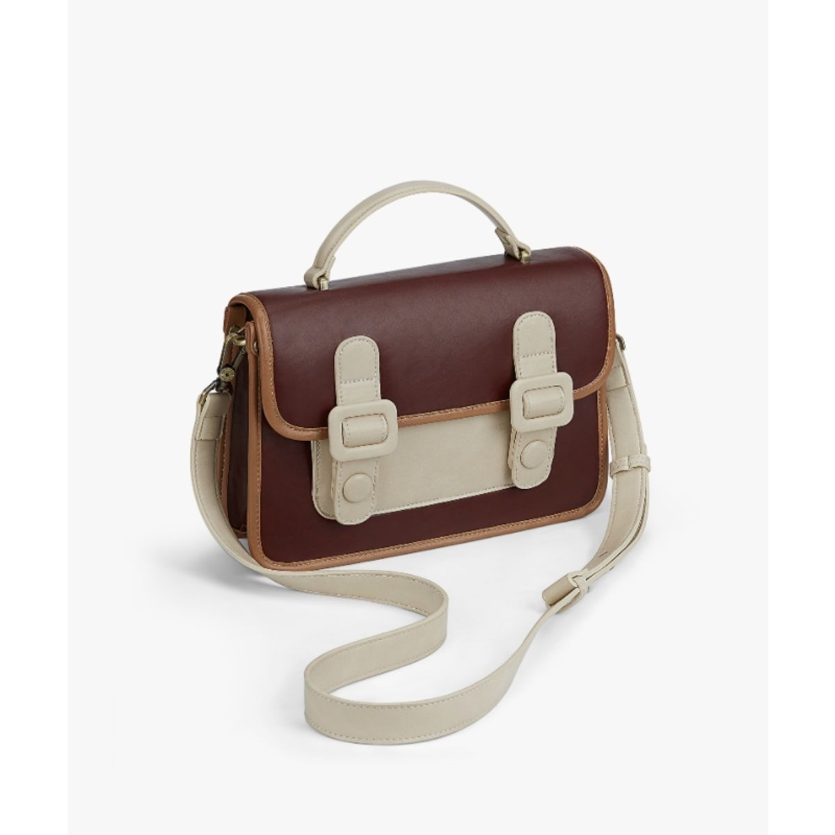 ECOSUSI - Ecosusi Maletín Pequeño y Bandolera ZINNIA - Marrón