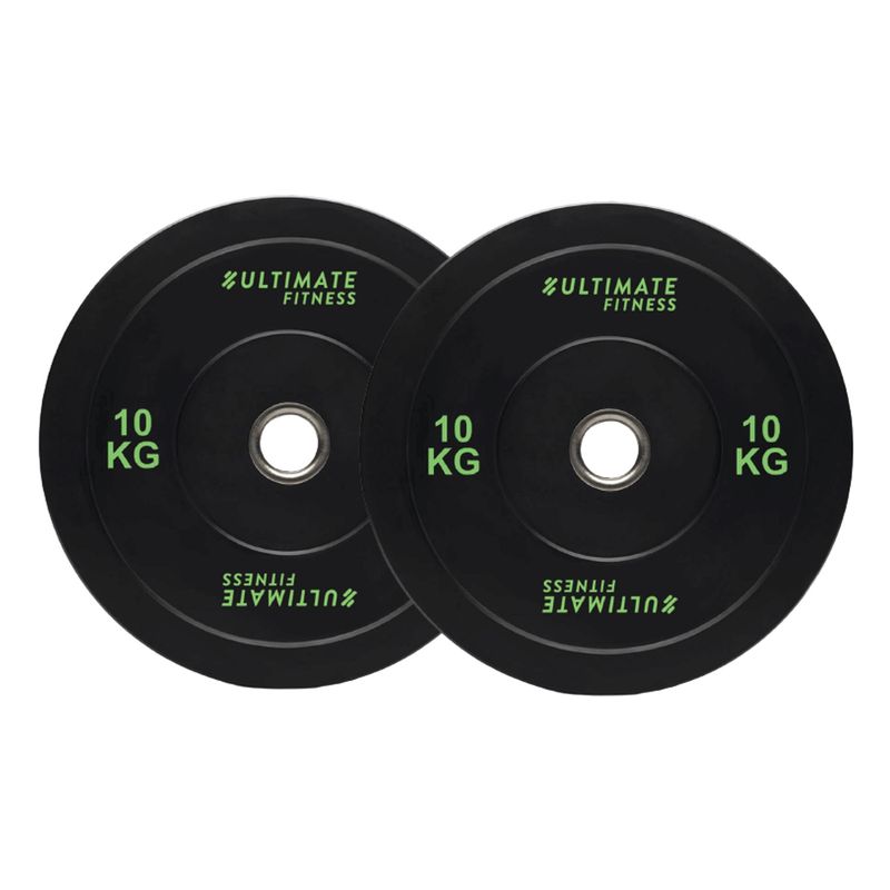 ULTIMATE FITNESS - PAR DISCOS OLÍMPICOS BUMPER 10KG