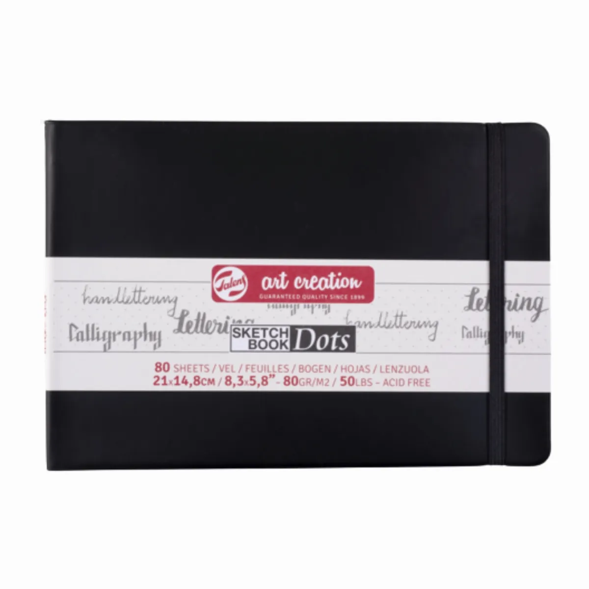 ART CREATION - Libreta Art Creation Negra 21x14,8cm 80gr 80hjas.Con Puntos