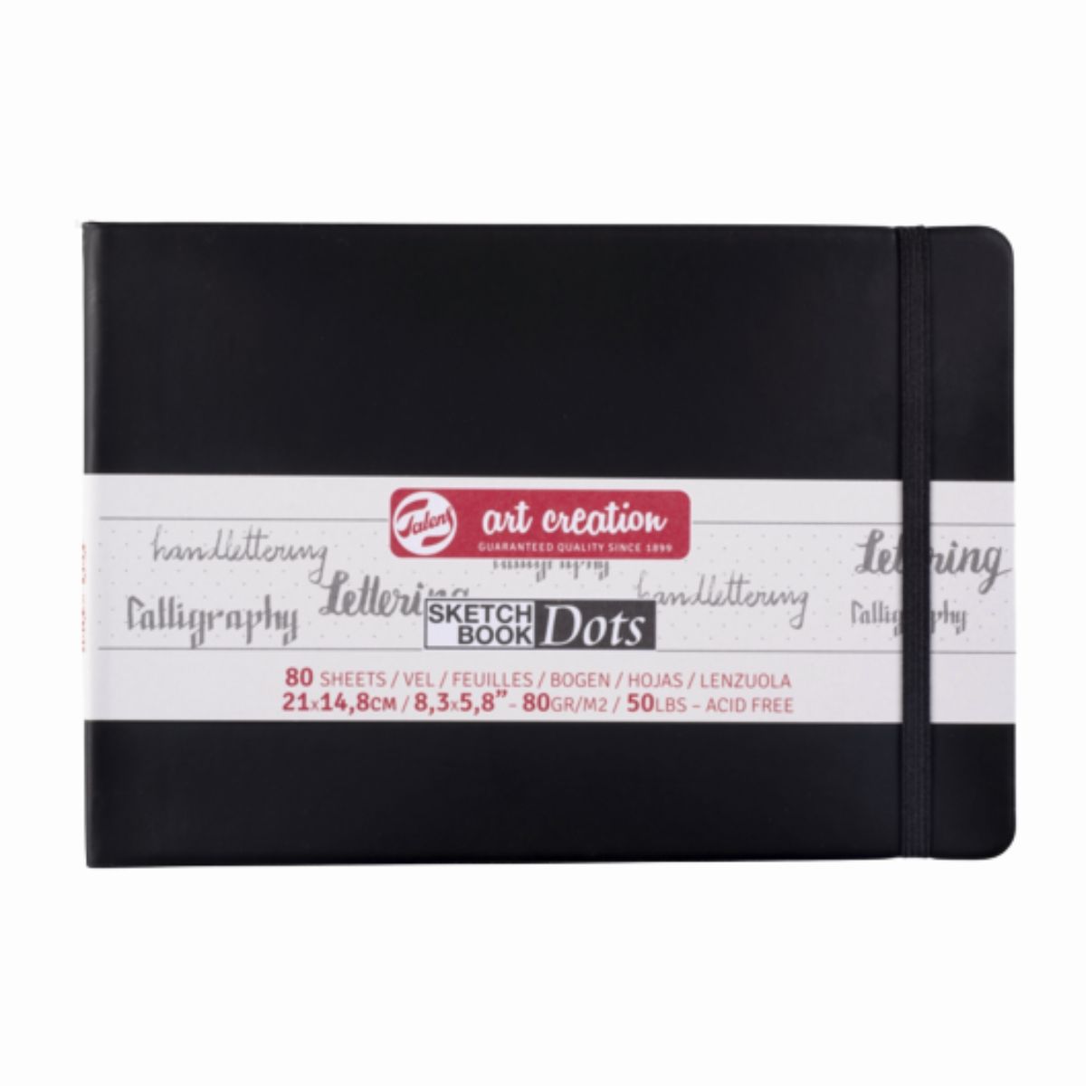 ART CREATION - Libreta Art Creation Negra 21x14,8cm 80gr 80hjas.Con Puntos