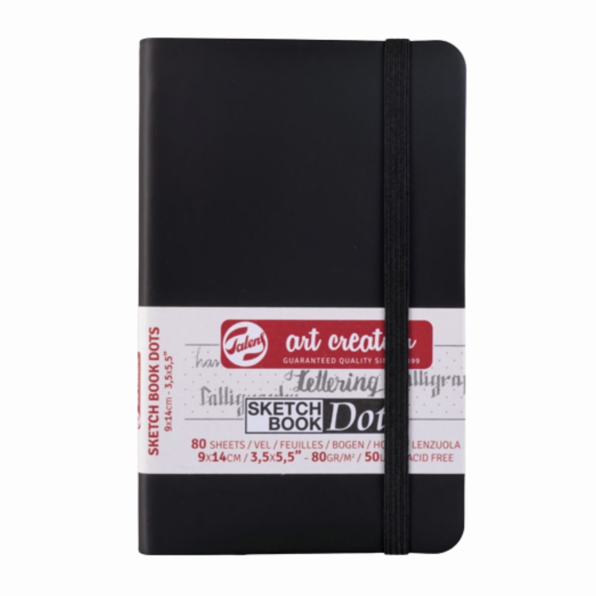 ART CREATION - Libreta Art Creation Negra 9x14cm 80gr 80hjas.Con Puntos