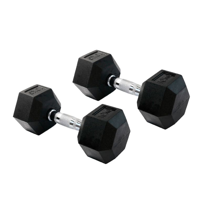 ULTIMATE FITNESS - PAR MANCUERNAS HEXAGONALES 10KG